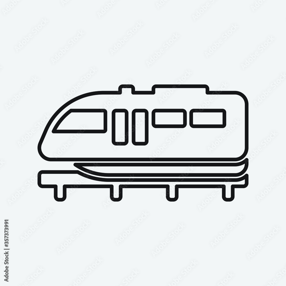 train icon isolated on white background
