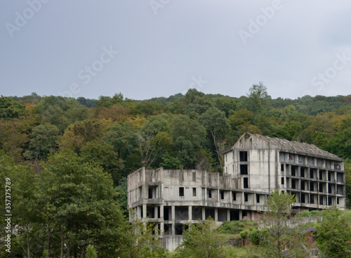 A new hotel is being built in the mountain forest of Sochi. photo