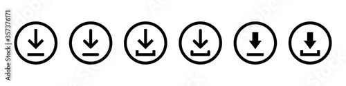 Download icon. Vector isolated elements. Black vector download web sign. Technology concept. Vector black isolated arrows.