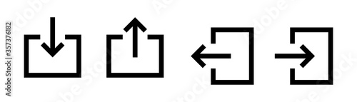 Login arrow vector icon . Door black isolated signs.  Vector isolated icon. Sign in sign out black vector isolated signs.