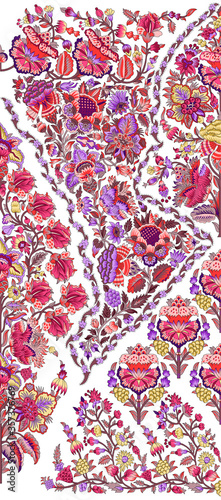 Paisley Floral Pattern. Seamless Ornamental Indian fabric patterns. colorful background