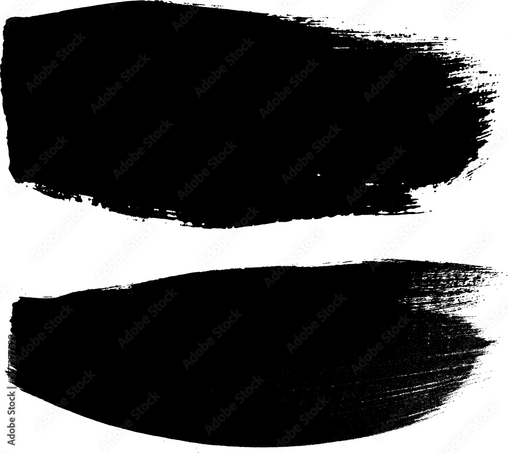 Grunge Paint Roller . Vector brush Stroke . Distressed banner . Black stripes isolated. paintbrush collection . Modern Textured shape . Dry border in Black . Bulge lines . Rough edges. 