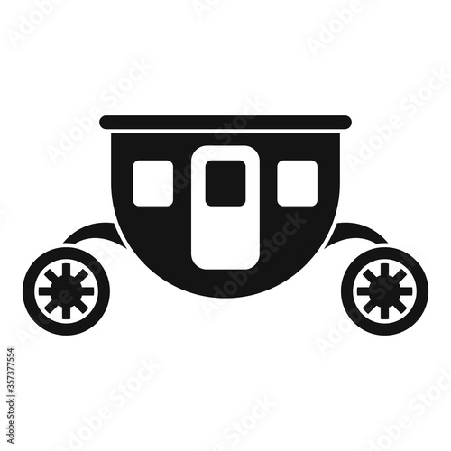 Horse brougham icon. Simple illustration of horse brougham vector icon for web design isolated on white background