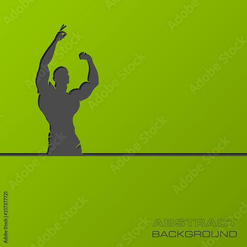 Muscle man silhouette lifting weights fitness gym icon bodybuilder