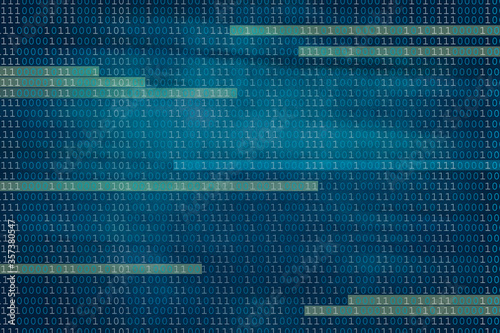 Digital background. Binary code on a dark abstract background. Technologies.