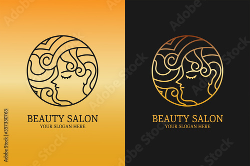 beauty salon logo template design vector