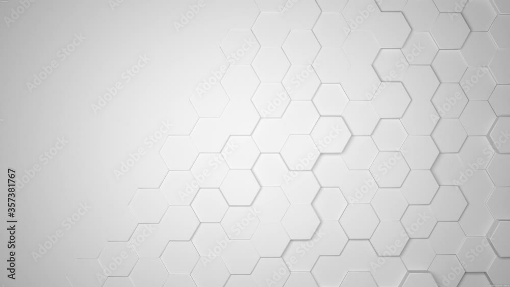 3D animation - Abstract hexagonal looped background