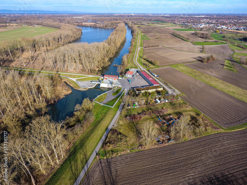 Luftaufnahme Schöpfwerk Philippsburg