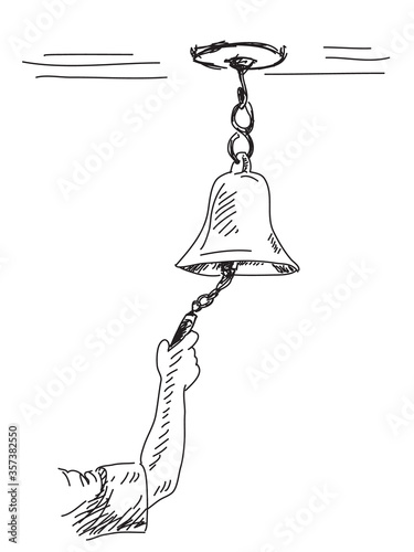 Sketch of bell Hand drawn vector illustration