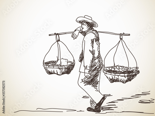 Man carrying a yoke