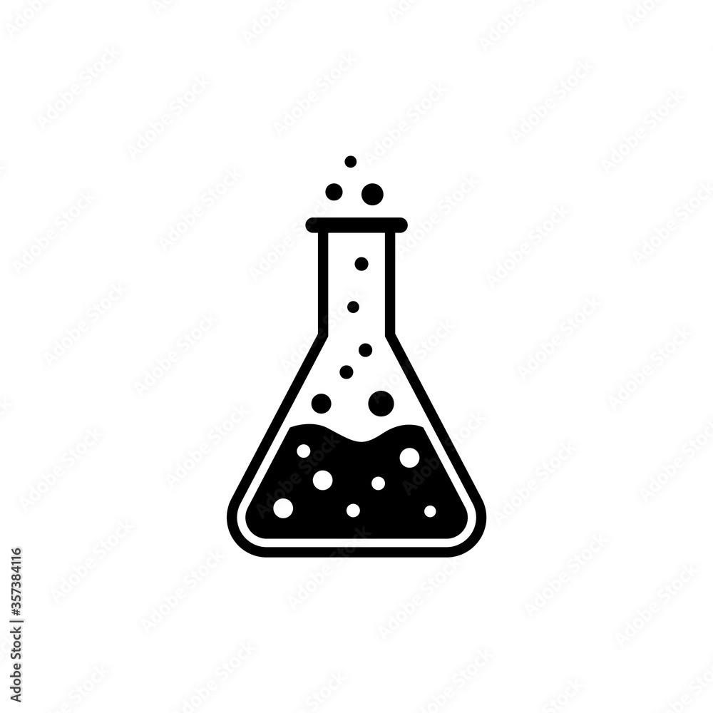 Chemical glass flask vector isolated icon. Chemical glass flask vector isolated icon.