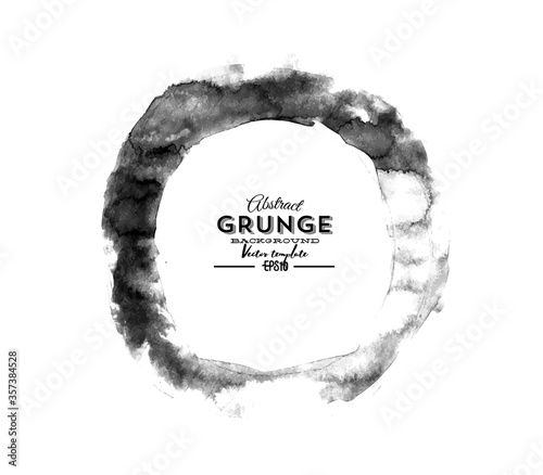 Brush enso. Zen circle. Hand paint. Vector design. Calligraphic element. Stroke enso symbol. Logo, emblem design. Watercolor round element. Ink circle.