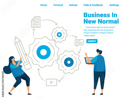 Vocational school opportunities to get a job during the covid-19 pandemic. New normal learning for vocational students. Illustration design of landing page, website, mobile apps, poster, flyer, banner