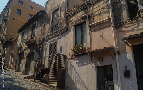 narrow street in the city of Catania