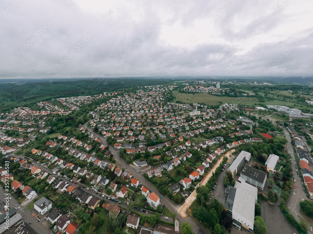 aerrial drone photo of German town Heidenheim an der Brenz