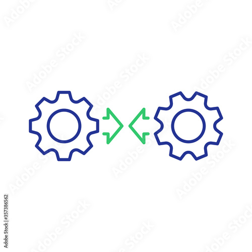 Integration Process, Technology Icon With Cogwheel