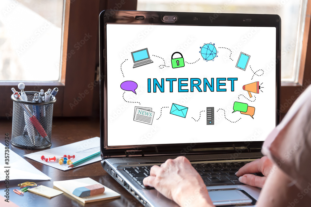 Internet concept on a laptop screen Internet concept on a laptop screen