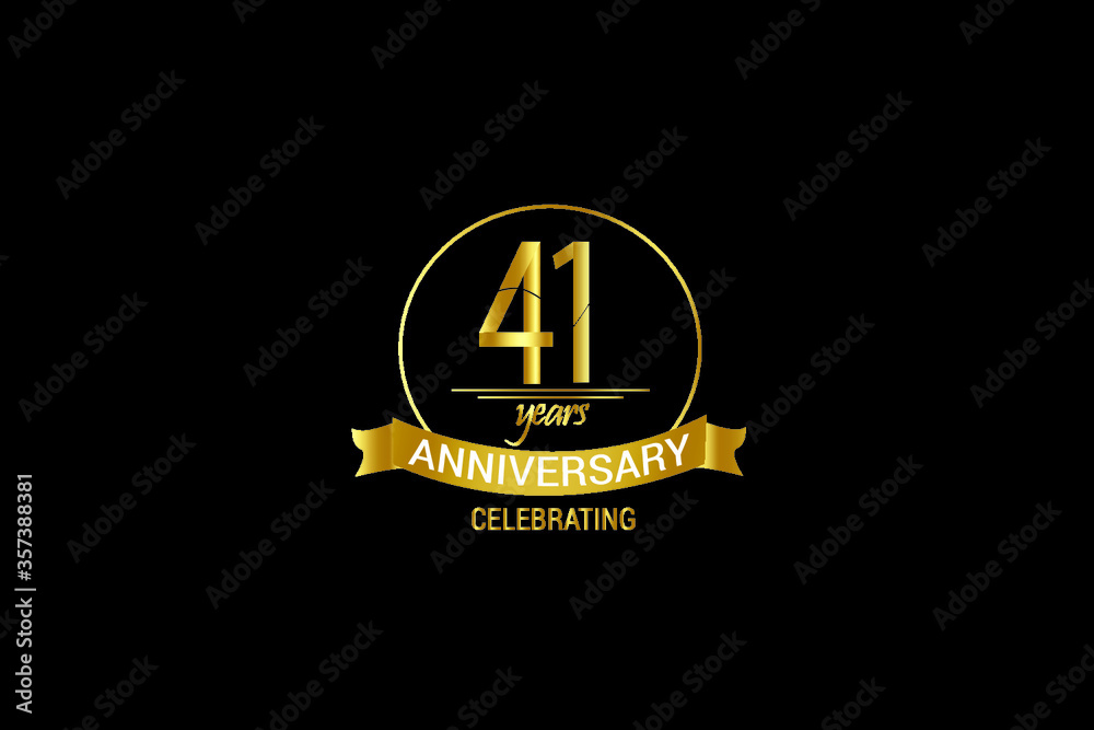 41 year Luxury Black Gold anniversary, minimalist logo years,jubilee, greeting card. Birthday invitation. year sign. Gold space vector illustration on white background - Vector 41 year Luxury Black Gold anniversary, minimalist logo years,jubilee, greeting card. Birthday invitation. year sign. Gold space vector illustration on white background - Vector