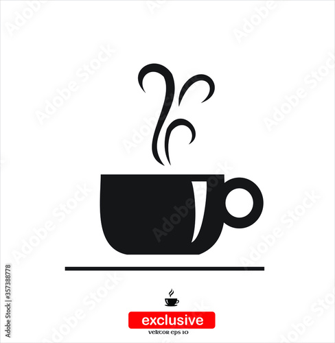 Cup Of Coffee Icon.Flat design style vector illustration for graphic and web design.