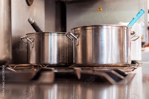 Hot Pans in a French restaurant