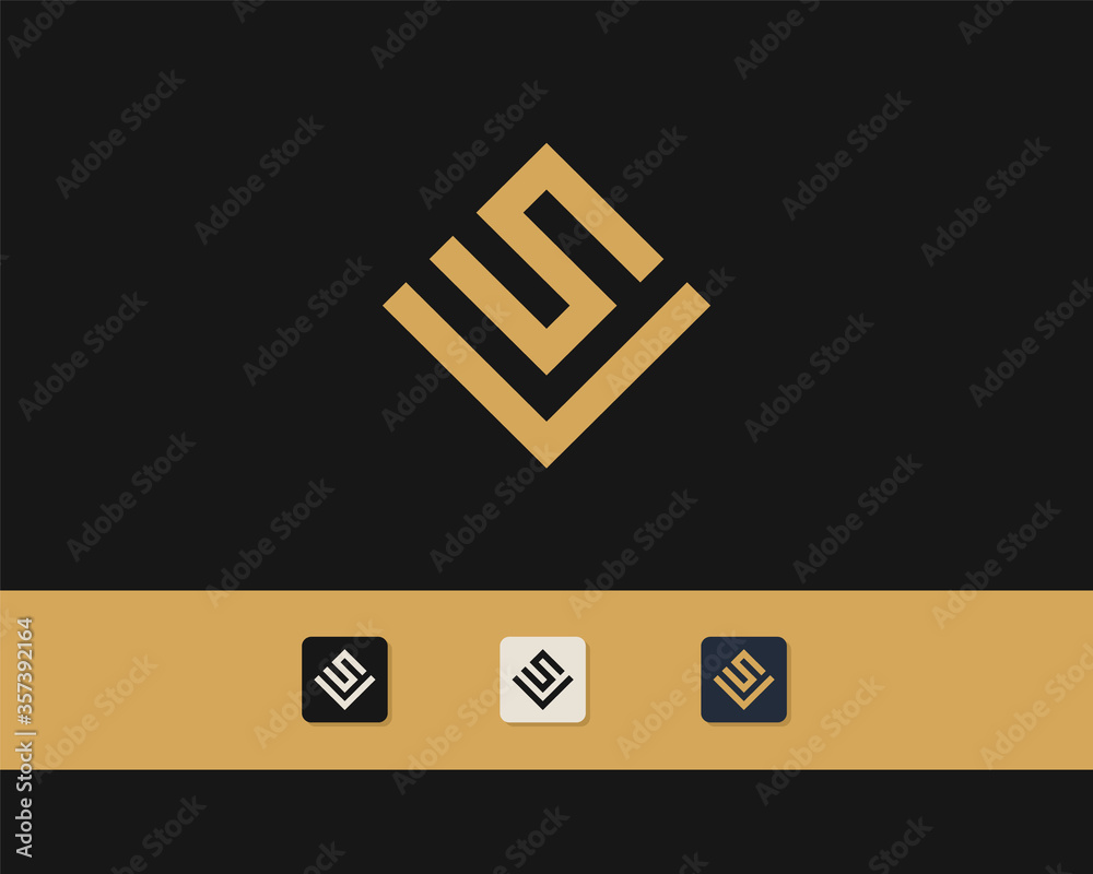 Letters S and V or SV line logo design. Linear minimal stylish emblem ...