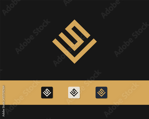 Letters S and V or SV line logo design. Linear minimal stylish emblem. Luxury elegant vector element. Premium business logotype. Graphic alphabet symbol for corporate business identity