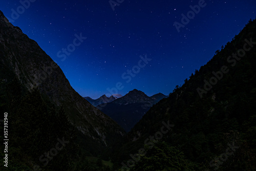 night landscape with mountains