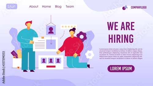 Recruitment agency online service landing page concept