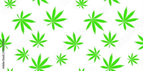 Marijuana leaves seamless pattern weed vector illustration