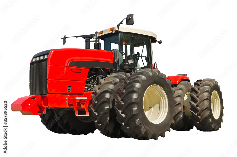 Large modern powerful agricultural tractor isolated on a white background Large modern powerful agricultural tractor isolated on a white background