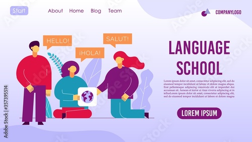 Online language school speaking club landing page