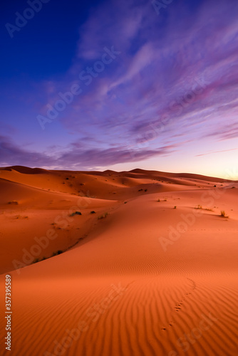 Dramtic and colorful sunrise at the Sahara desert  Earth s Largest Hot Desert