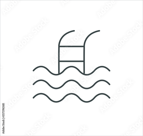 Swimming pool icon vector on white background