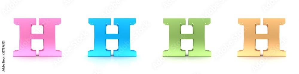 H letter sign 3d