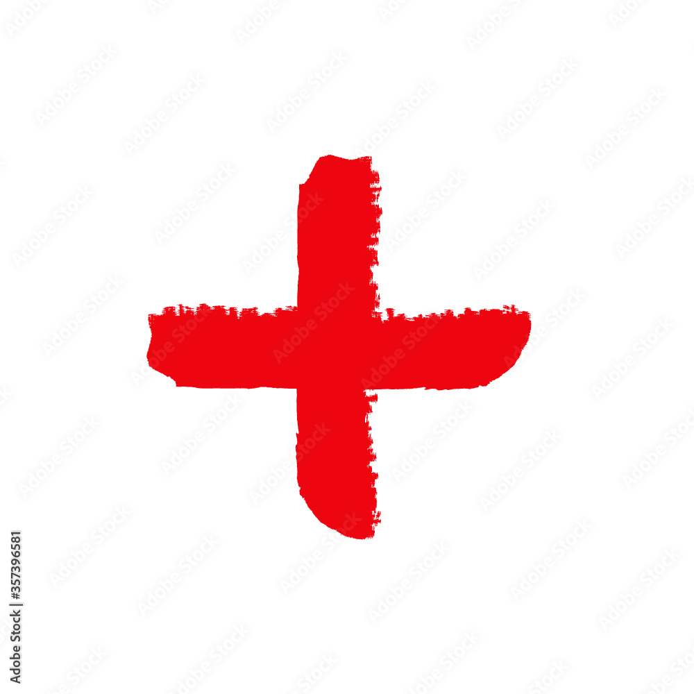 Obraz premium Grunge plus sign. Cross symbol .Vector