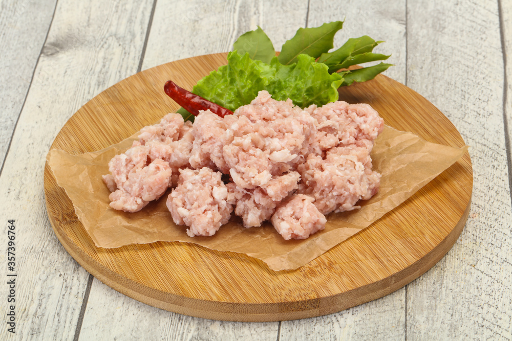 Homemade pork minced meat for cooking