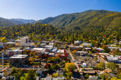 Aerial view of Ashland, Oregon photo