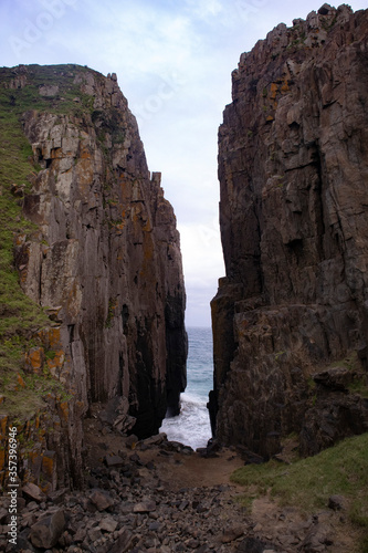 A gap between two cliffs
