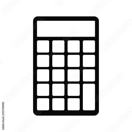 Calculator black icon vector finance accounting mathematics symbol illustration