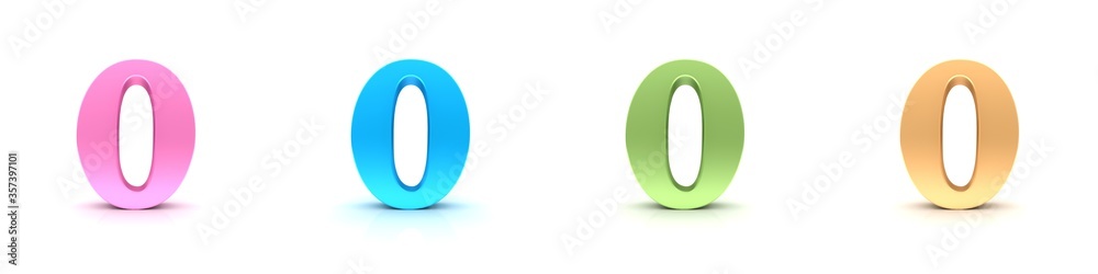 0 zero number 3d numerals digits figures pastel colors 0 zero number 3d numerals digits figures pastel colors