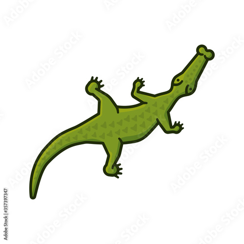 Crocodile sketch isolated vector illustration  for World Crocodile Day on June 17