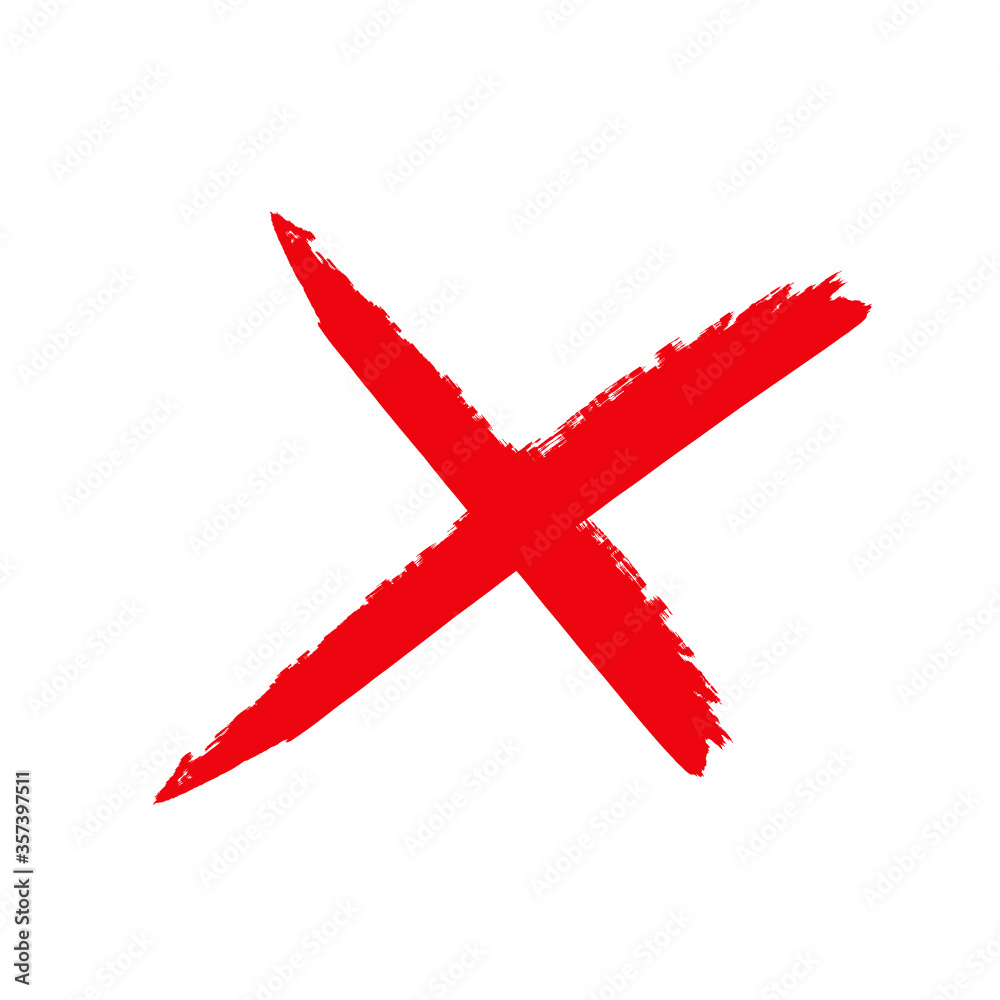 X Marks .Two Red Crossed Vector Brush Strokes. Rejected sign in grunge style. X Marks .Two Red Crossed Vector Brush Strokes. Rejected sign in grunge style.