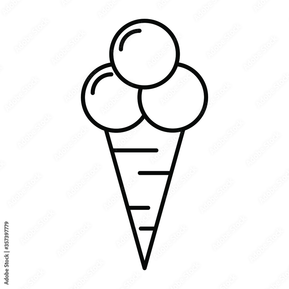 Ice cream cone line art icon sweet dessert isolated vector illustration Ice cream cone line art icon sweet dessert isolated vector illustration