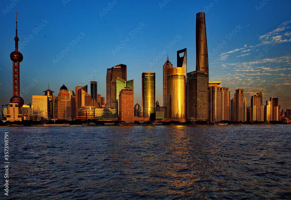 Fototapeta premium Sunset over Shanghai