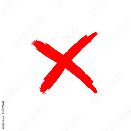 X Marks .Two Red Crossed Vector Brush Strokes. Rejected sign in grunge style.