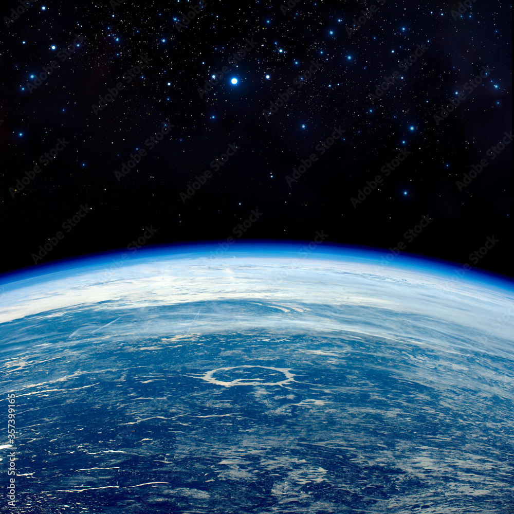 Fototapeta premium Beautiful planet earth and shining stars in the infinite cosmos, new horizons and the exploration of space