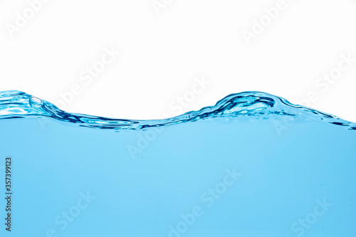 Blue water isolated on white background. Blue water background.