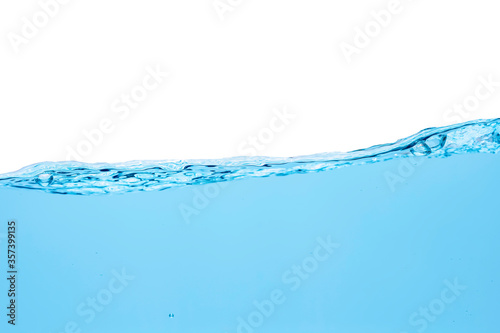 Blue water isolated on white background. Blue water background.