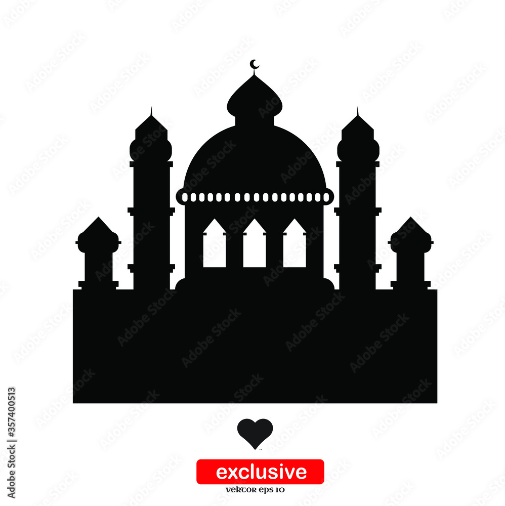 mosque icon.Flat design style vector illustration for graphic and web design.