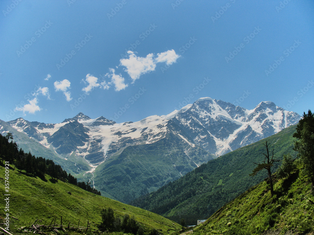 Mountains Landscape Travel aerial view from north side of Elbrus mount serene scenery wild nature calm idyllic scene